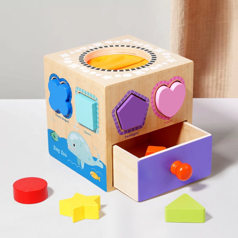 Montessori Teaching Aids, Early Education Coin Box, Baby Shape Block Matching, Children'S Educational Toys, Infant Gifts - Image 1